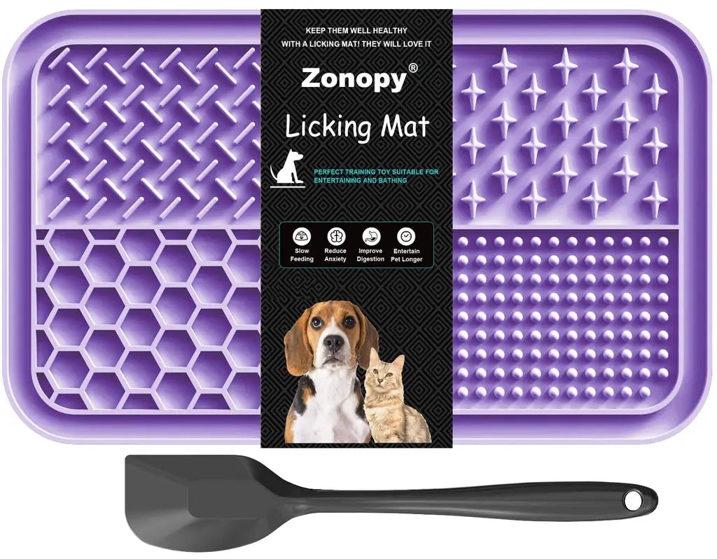 Dog Lick Mat for Anxiety Relief — Zonopy Slow Feeder Licking Mat with Suction Cups