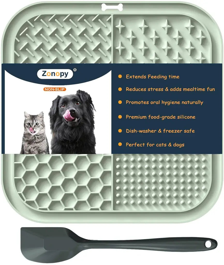 Dog Lick Mat for Anxiety Relief — Zonopy Slow Feeder Licking Mat with Suction Cups