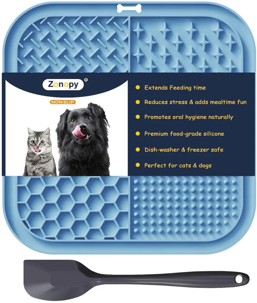 Dog Lick Mat for Anxiety Relief — Zonopy Slow Feeder Licking Mat with Suction Cups