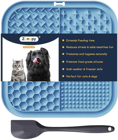 Dog Lick Mat for Anxiety Relief — Zonopy Slow Feeder Licking Mat with Suction Cups