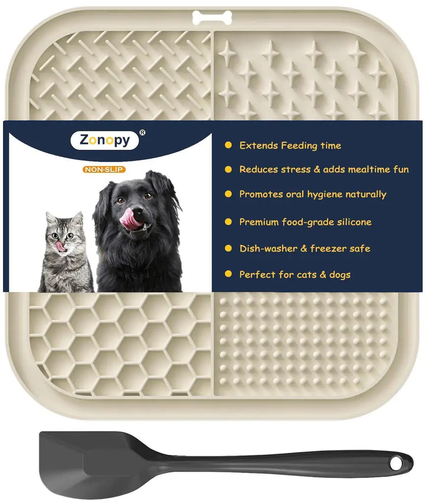 Dog Lick Mat for Anxiety Relief — Zonopy Slow Feeder Licking Mat with Suction Cups